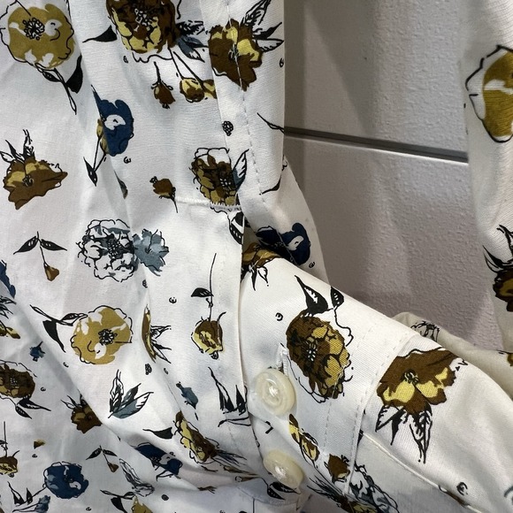 Duluth Trading Co Floral White Button Up Wrinklefighter Long Tunic Xxl Pockets - Picture 7 of 10